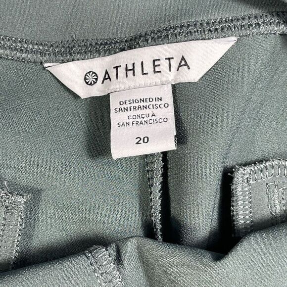 Athleta Green Pull On Straight Leg Stretch Trousers Endless Pants Size 20 - Picture 3 of 8